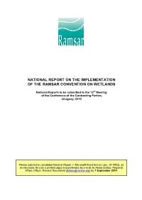 National Report on the Implementation of the Ramsar Convention on Wetlands