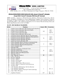 SPECIAL RECRUITMENT DRIVE for SC/ST/ OBC- Group ‘A’ Posts (6Th Attempt), Group ‘B’&’C’ Posts (5Th Attempt), PWD Posts (9Th Attempt)