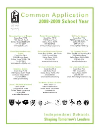 Common Application 2008-2009 School Year