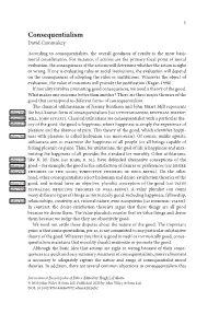 Consequentialism David Cummiskey