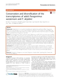 Conservation and Diversification of the Transcriptomes of Adult Paragonimus Westermani and P