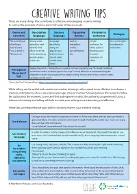 Creative Writing Tips Factsheet