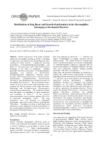 Distribution of Long Linear and Branched Polyamines in the Thermophiles Belonging to the Domain Bacteria