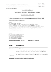 Mairie De Crehange P R O C E S - V E R B a L