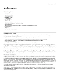 Mathematics 1