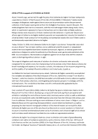 OPEN LETTER in Support of CATHERINE De ZEGHER