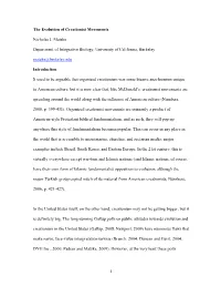 1 the Evolution of Creationist Movements Nicholas J. Matzke