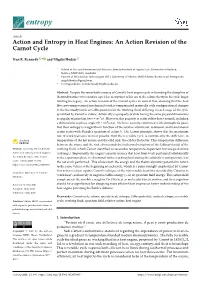 Action and Entropy in Heat Engines: an Action Revision of the Carnot Cycle