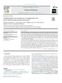 Comparing the Critical Features of E-Applications for Three-Dimensional Anatomy Education