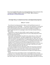Life Script Theory: a Critical Review from a Developmental Perspective