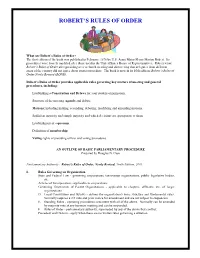 Robert's Rules of Order, Newly Revised, Tenth Edition, 2001