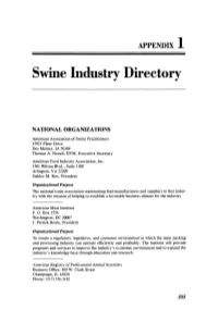 Swine Industry Directory