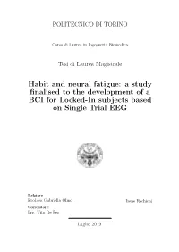 A Study Finalised to the Development of a BCI for Locked-In Subjects Based on Single Trial