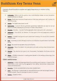 Buddhism Key Terms Venn