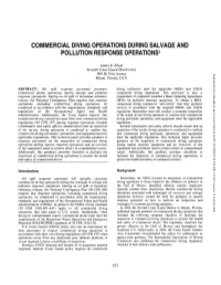 Commercial Diving Operations During Salvage and Pollution Response Operations1