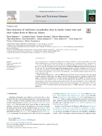 First Detection of Tick-Borne Encephalitis Virus in Ixodes Ricinus