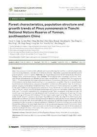 ﻿Forest Characteristics, Population Structure and Growth Trends Of