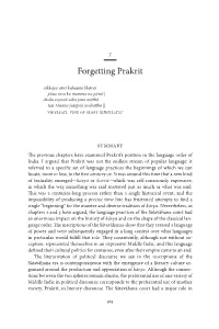 Forgetting Prakrit