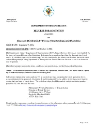 REQUEST for QUOTATION #1069325 Timetable