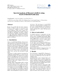 Spectral Analysis of Mercury's Hollows Using MASCS/MESSENGER Data