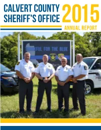 Calvert County Sheriff's Office2015 Annual Report
