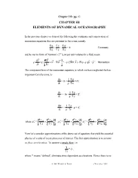 Chapter 5B Elements of Dynamical Oceanography