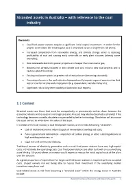 Stranded Assets in Australia – with Reference to the Coal Industry