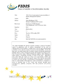 Summary Future of Identity in the Information Society