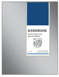 Handbook Replaces All Previous Editions and Is the Document of Record When Referencing the Operating Principles of the Arts & Sciences