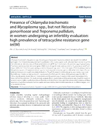 Presence of Chlamydia Trachomatis and Mycoplasma Spp., but Not
