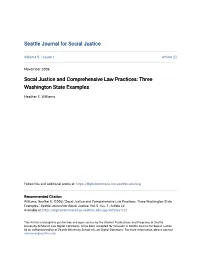 Socal Justice and Comprehensive Law Practices: Three Washington State Examples
