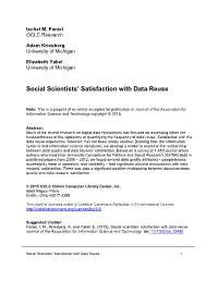 Social Scientists' Satisfaction with Data Reuse