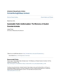 Sustainable Public Intellectualism: the Rhetorics of Student Scientist-Activists