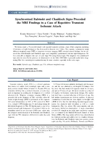 Synchronized Babinski and Chaddock Signs Preceded the MRI Findings in a Case of Repetitive Transient Ischemic Attack