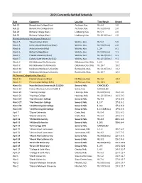 2021 Concordia Softball Schedule