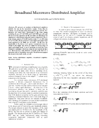 Broadband Microwave Distributed Amplifier