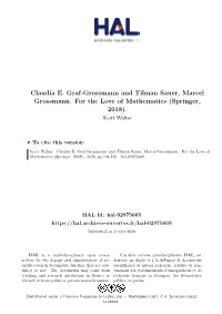 Claudia E. Graf-Grossmann and Tilman Sauer, Marcel Grossmann