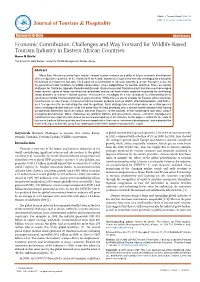 Economic Contribution, Challenges and Way Forward for Wildlife-Based