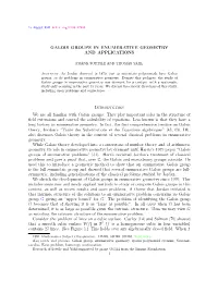 Galois Groups in Enumerative Geometry and Applications