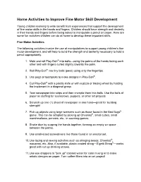 Home Activities to Improve Fine Motor Skill Development