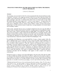 Insolvency Principles and the Doctrine of Odious Debts: The