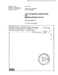 IUS/TUG ORBITAL OPERATIONS and MISSION SUPPORT STUDY FINAL REPORT