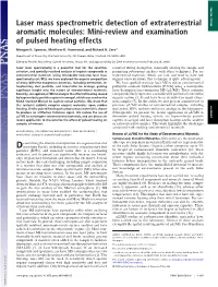Laser Mass Spectrometric Detection of Extraterrestrial SPECIAL FEATURE Aromatic Molecules: Mini-Review and Examination of Pulsed Heating Effects