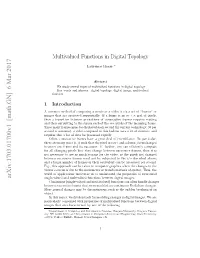 Multivalued Functions in Digital Topology, Journal of Mathematical Imaging and Vision 55 (3) (2016), 370-377