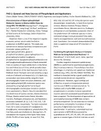 PHO 1: General and New Sources of Phospholipids and Applications