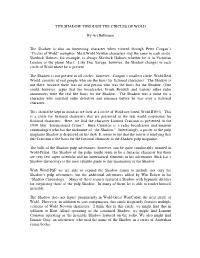 THE SHADOW THROUGH the CIRCLES of WOLD by Art Bollmann the Shadow Is Also an Interesting Character When Viewed Through Peter