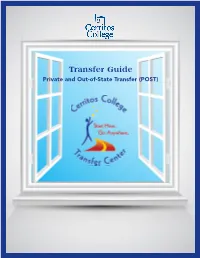 Transfer Center POST Guide