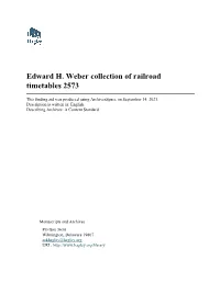 Edward H. Weber Collection of Railroad Timetables 2573