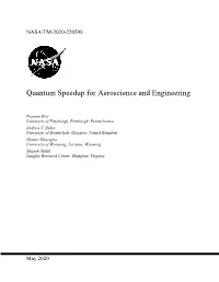 Quantum Speedup for Aeroscience and Engineering