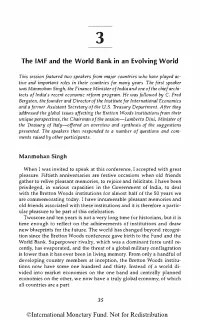 The IMF and the World Bank in an Evolving World